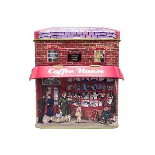 JK Home Décor - Κουτί Μεταλλικό Μαγαζί Coffee House 12x7.5x15cm