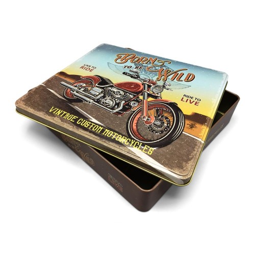 JK Home Décor - Κουτί Μεταλλικό Born to be Wild 23x22x4.5cm