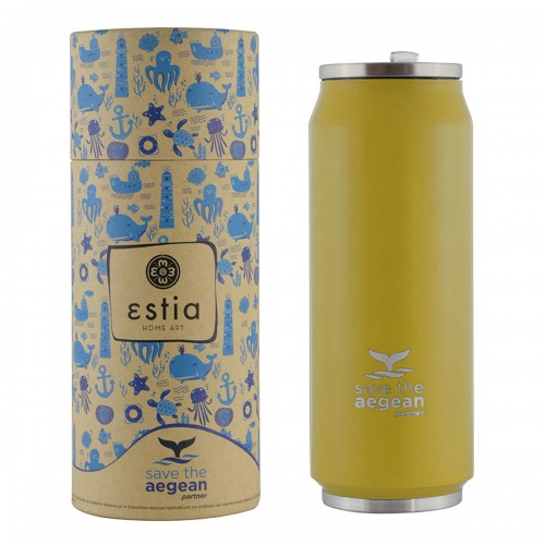 ESTIA ΘΕΡΜΟΣ TRAVEL CUP SAVE THE AEGEAN 500ml PINEAPPLE YELLOW