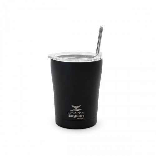 ESTIA ΘΕΡΜΟΣ COFFEE MUG SAVE THE AEGEAN 350ml MIDNIGHT BLACK