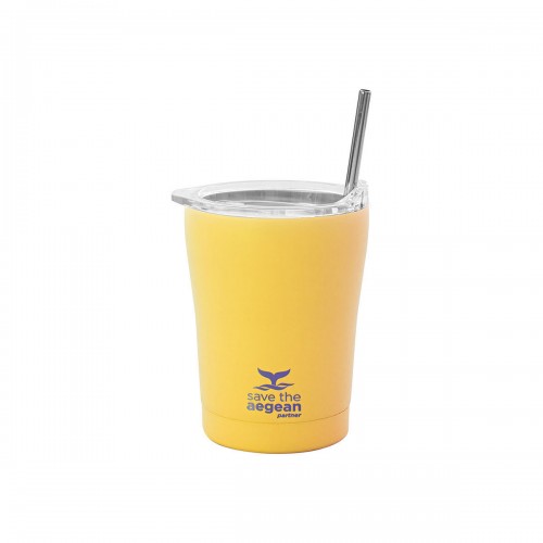 ESTIA ΘΕΡΜΟΣ COFFEE MUG SAVE THE AEGEAN 350ml PINEAPPLE YELLOW