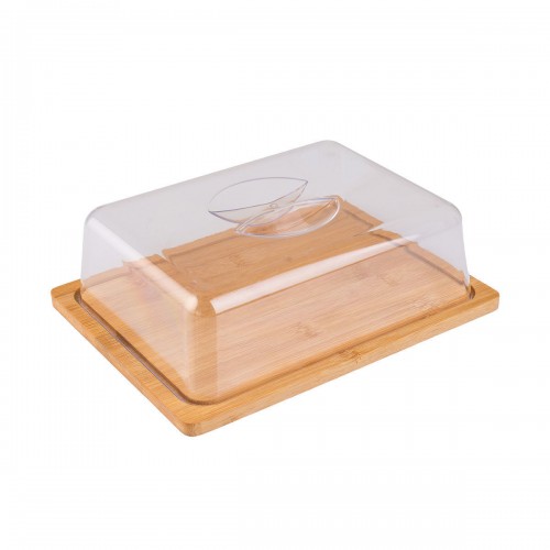 ESTIA ΒΑΣΗ ΤΥΡΙΩΝ BAMBOO ESSENTIALS ΜΕ ΠΛΑΣΤΙΚΌ ΚΑΠΑΚΙ 24x18x7.5cm