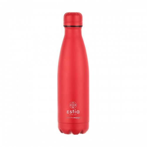 ESTIA ΘΕΡΜΟΣ FLASK LITE SAVE THE AEGEAN 500ml SCARLET RED