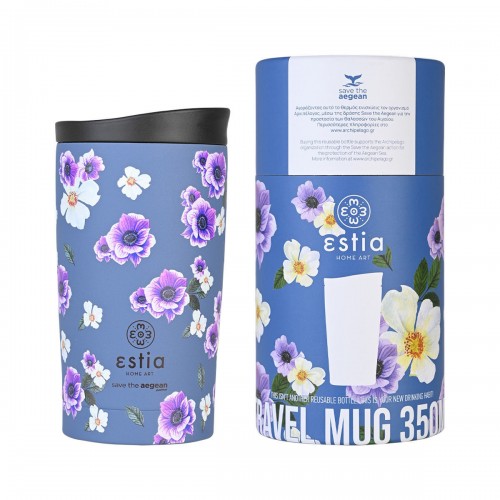 ESTIA ΘΕΡΜΟΣ TRAVEL MUG SAVE THE AEGEAN 350ml GARDEN BLUE