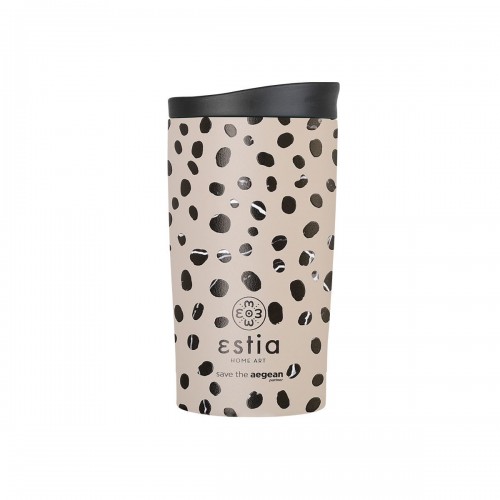 ESTIA ΘΕΡΜΟΣ TRAVEL MUG SAVE THE AEGEAN 350ml LEOPARD TAUPE