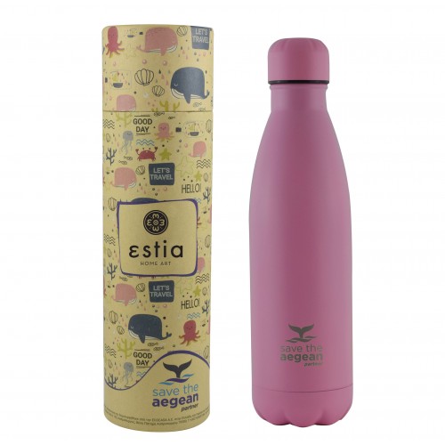 ESTIA ΘΕΡΜΟΣ TRAVEL FLASK SAVE THE AEGEAN 500ml BLOSSOM ROSE