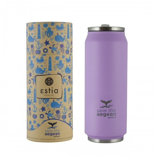 ESTIA ΘΕΡΜΟΣ TRAVEL CUP SAVE THE AEGEAN 500ml LAVENDER PURPLE