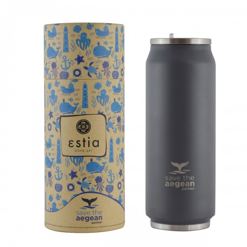 ESTIA ΘΕΡΜΟΣ TRAVEL CUP SAVE THE AEGEAN 500ml FJORD GREY