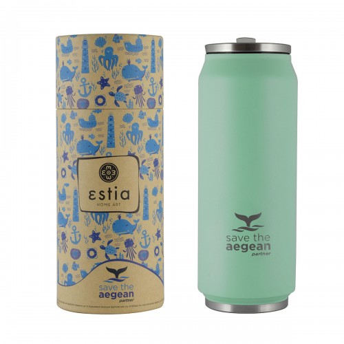 ESTIA ΘΕΡΜΟΣ TRAVEL CUP SAVE THE AEGEAN 500ml BERMUDA GREEN