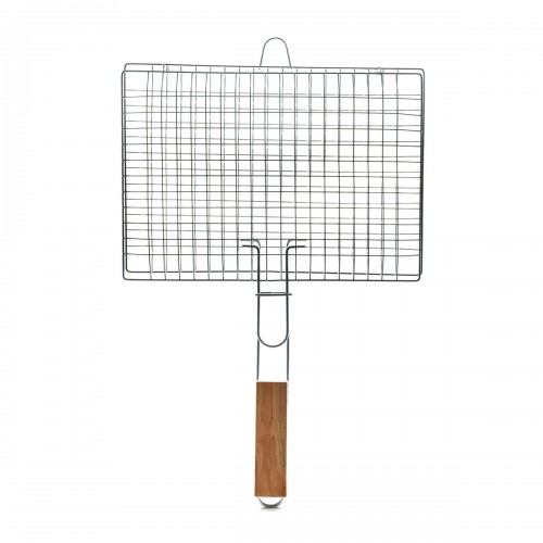 ESTIA ΣΧΑΡΑ ΨΗΣΙΜΑΤΟΣ BARBECUE ΜΕΤΑΛΛΙΚΗ 60x40cm ΜΕ ΞΥΛΙΝΗ ΛΑΒΗ