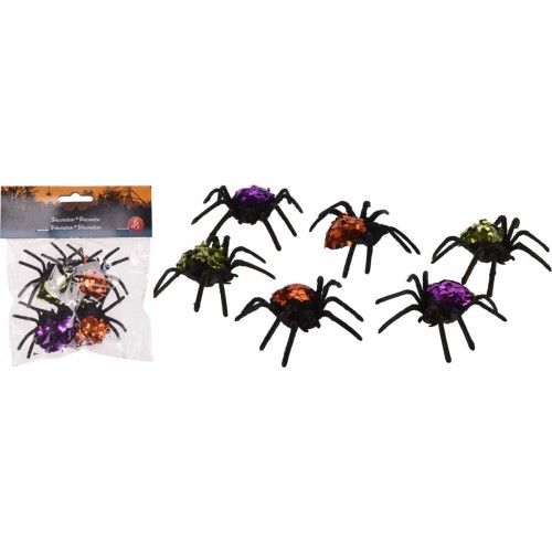 JΚ Home Décor - Αράχνες με Παγιέτες Halloween 6x7cm S/6