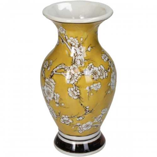 JK Home Décor - Βάζο Chinoiserie Κίτρινο 10.5x20cm