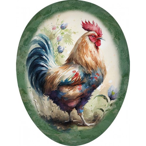 JK Home Décor - Αυγό Χάρτινο Ανοιγόμενο Rooster 35cm