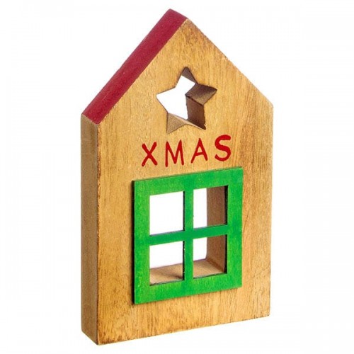 JΚ Home Décor - Σπιτάκι Ξύλινο Xmas 9x16cm