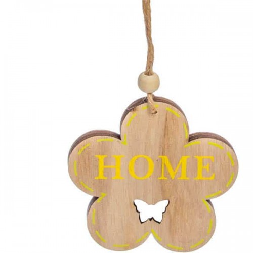 JΚ Home Décor - Λουλούδι Ξύλινο 8cm Home Κρεμαστό S/3