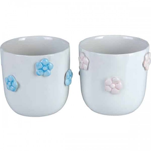 JΚ Home Décor - Κασπώ Κεραμικό Floral 2Σχδ 9cm