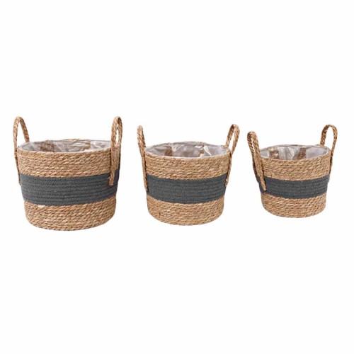 JΚ Home Décor - Πανέρι Ψάθινο Φυσικό 31x23-24x19cm S/3