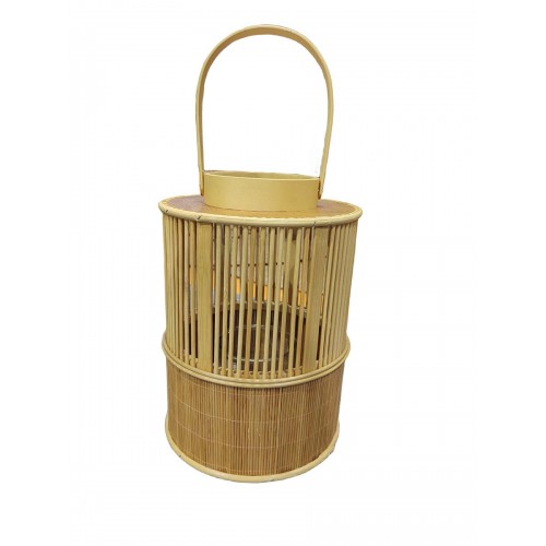 JK Home Décor - Φανάρι Bamboo με Κηροπήγιο 24x35cm