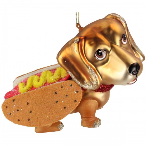 JΚ Home Décor - Στολίδι Hot-Dog Γυάλινο 14cm