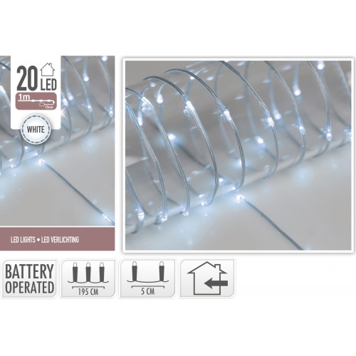 JΚ Home Décor - Λαμπάκια Εύκαμπτο Καλώδιο Διάφανο White 20LED