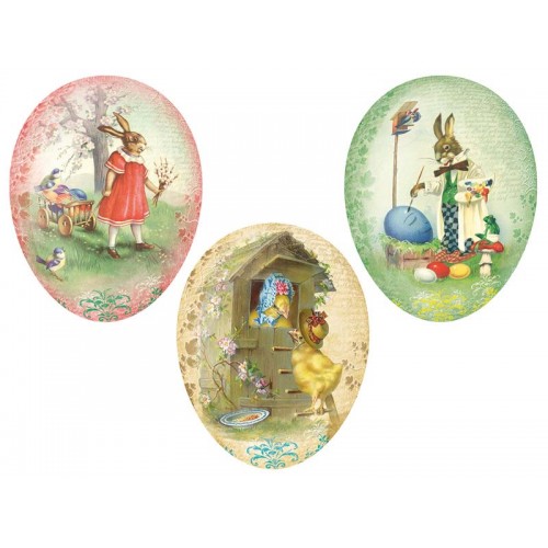 JK Home Décor - Αυγό Χάρτινο Ανοιγόμενο Rabbit 9cm 3Σχδ