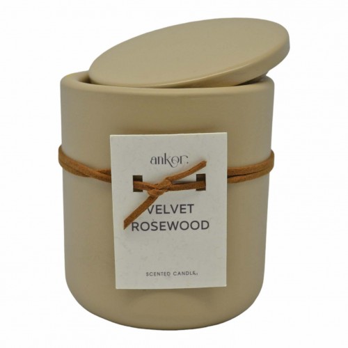 ΑΡΩΜΑΤΙΚΟ ΚΕΡΙ VELVET ROSEWOOD ΣΕ ΤΣΙΜΕΝΤΕΝΙΟ ΔΟΧΕΙΟ ΜΕ ΚΑΠΑΚΙ 8,8x8,8x10εκ. ANKOR