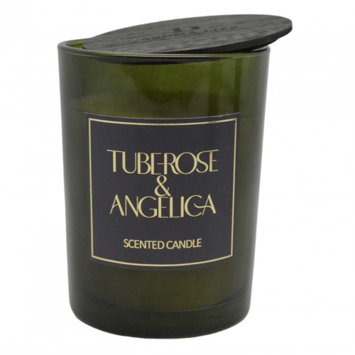 ΑΡΩΜΑΤΙΚΟ ΚΕΡΙ TUBEROSE & ANGELICA  ΣΕ ΓΥΑΛΙΝΟ ΔΟΧΕΙΟ ΜΕ ΚΑΠΑΚΙ 8x8x10,5εκ. ANKOR