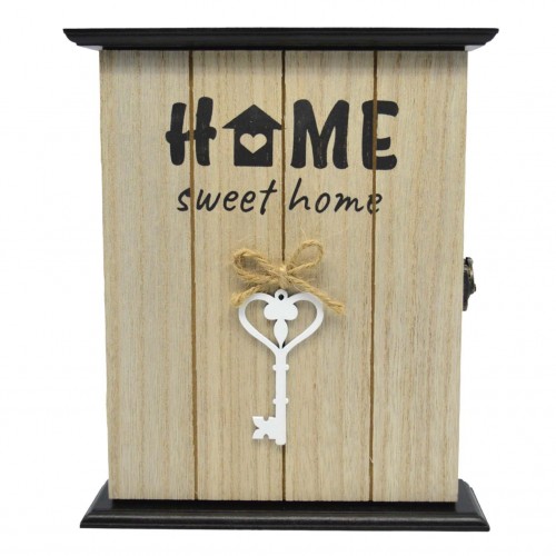 ΚΛΕΙΔΟΘΗΚΗ ΞΥΛΙΝΗ ΣΕ ΦΥΣΙΚΟ ΧΡΩΜΑ HOME SWEET HOME 20x6x24εκ. ANKOR