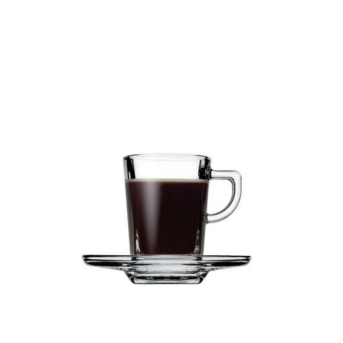 CARRE CUP AND SAUCER ESPRESSO TEMPERED 75CC P/2016 GB6.OB24. (smA) 6Τεμ.