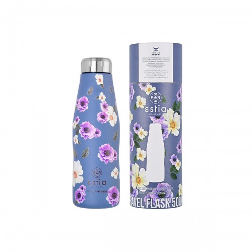 ESTIA ΘΕΡΜΟΣ TRAVEL FLASK SAVE THE AEGEAN 500ml GARDEN BLUE