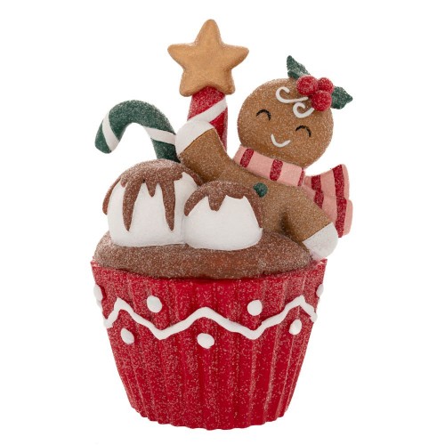  ΚΟΚΚΙΝΟ ΠΟΛΥΡΕΖΙΝ GINGERBREAD CUPCAKE 11Χ9Χ15ΕΚ