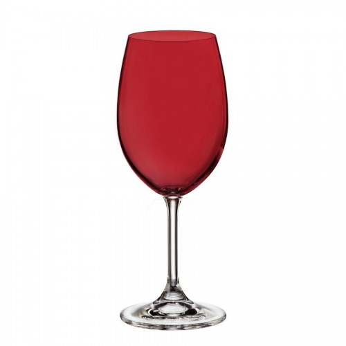 ΣΕΤ 6τεμ. ΠΟΤΗΡΙΑ ΚΟΛΟΝΑΤΑ ΝΕΡΟΥ 450ml SYLVIA RED - CRYSTAL BOHEMIA